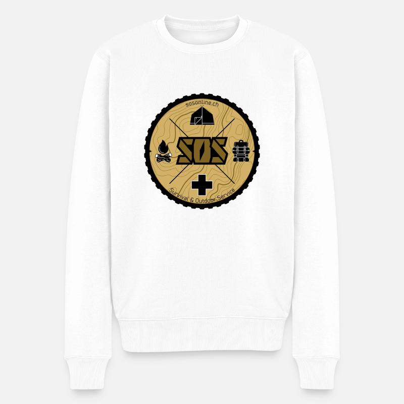 SOSonline.ch logo sable/beige - Pull Premium bio Homme - blanc