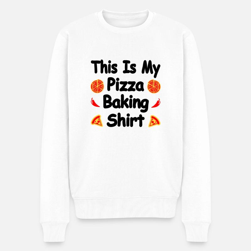 Pizza - Männer Premium Bio Pullover - Weiß