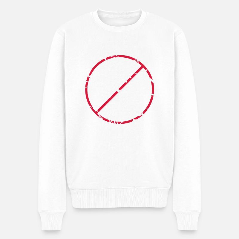 Durchgestrichen Zeichen Stop rund - Männer Premium Bio Pullover - Weiß
