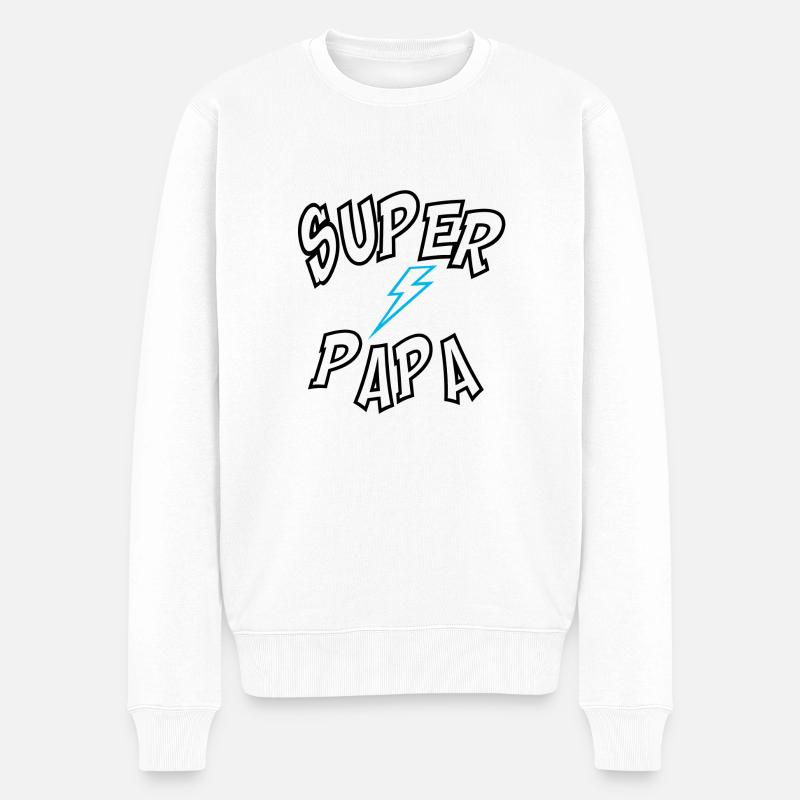 super papa - Pull Premium bio Homme - blanc