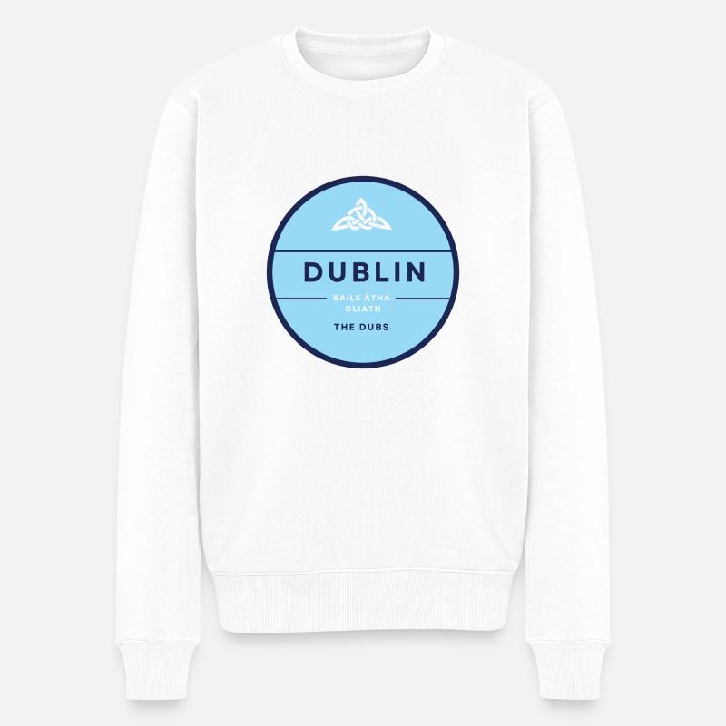 Dublin, Irland - Männer Premium Bio Pullover - Weiß