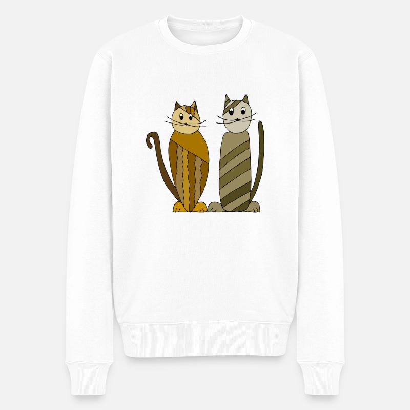 Chats - Pull Premium bio Homme - blanc