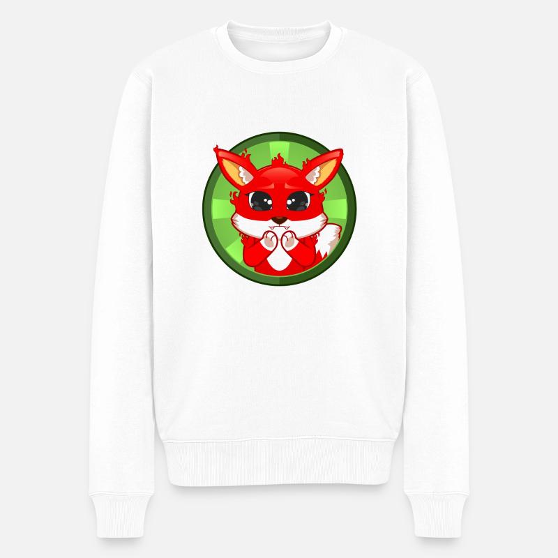 Fuchs große Augen - Männer Premium Bio Pullover - Weiß
