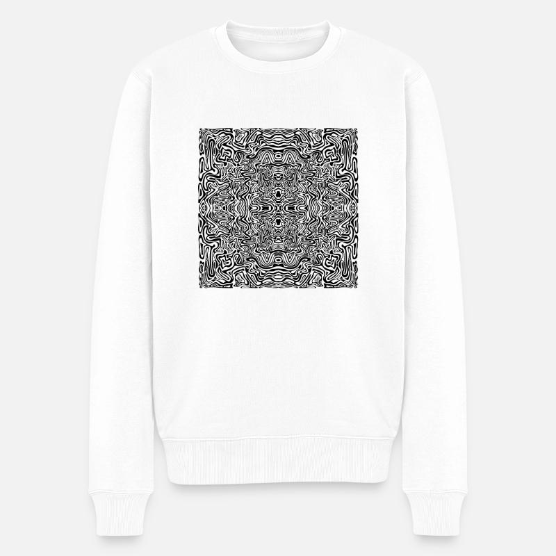 Vision psychédélique bw - Pull Premium bio Homme - blanc