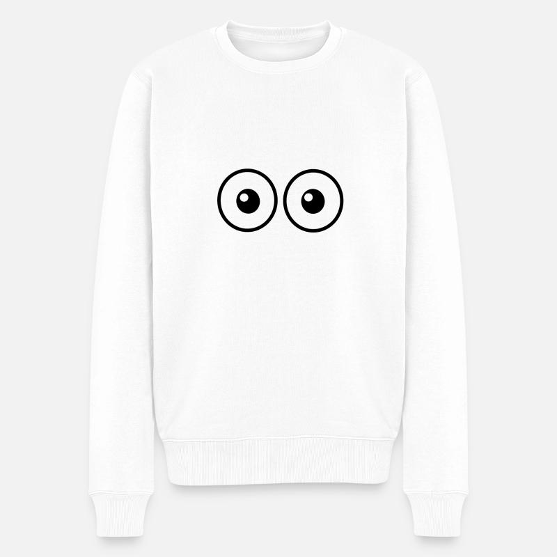 Augen - Männer Premium Bio Pullover - Weiß
