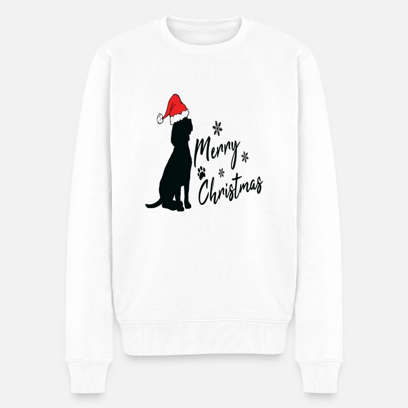 merry christmas beagle - Männer Premium Bio Pullover - Weiß