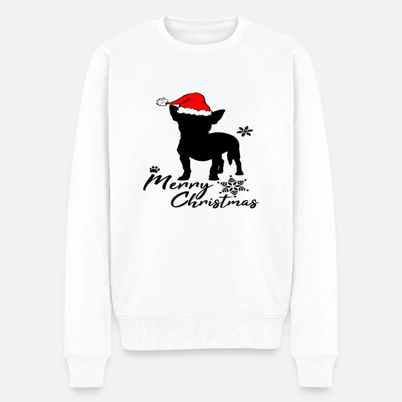 merry christmas chihuahua - Männer Premium Bio Pullover - Weiß