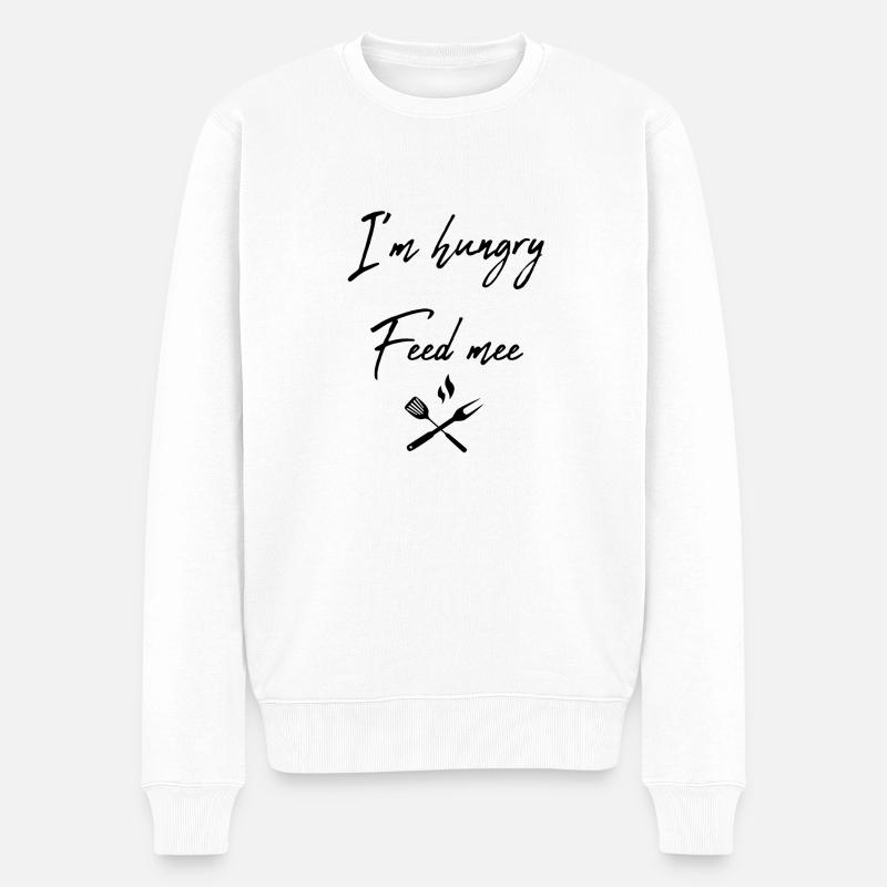 I'm hungry feed me - Männer Premium Bio Pullover - Weiß