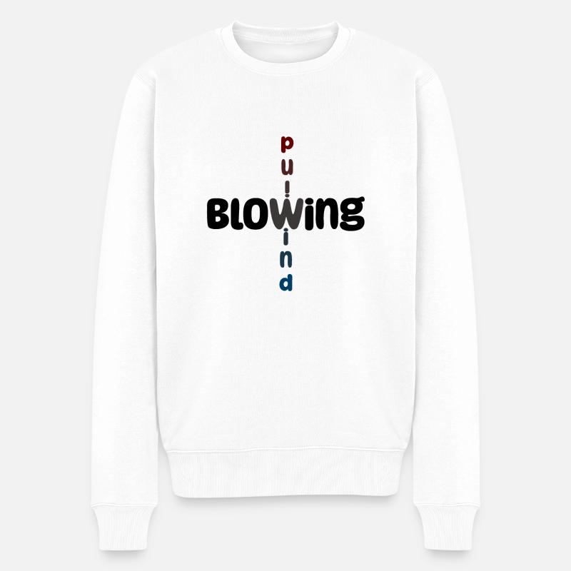 Blowing - Männer Premium Bio Pullover - Weiß
