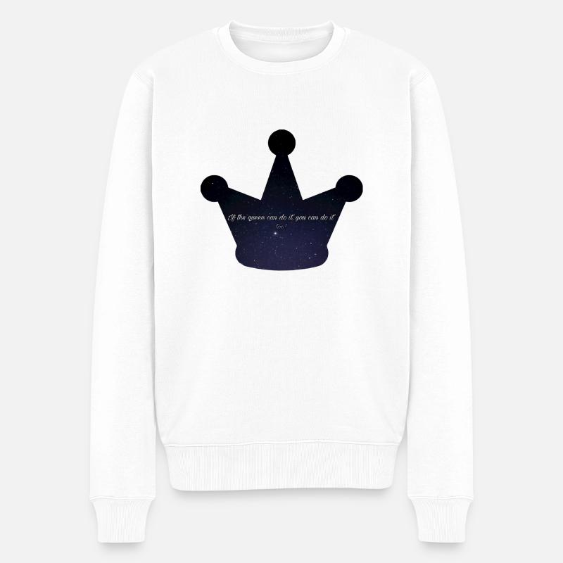 Queen - Männer Premium Bio Pullover - Weiß
