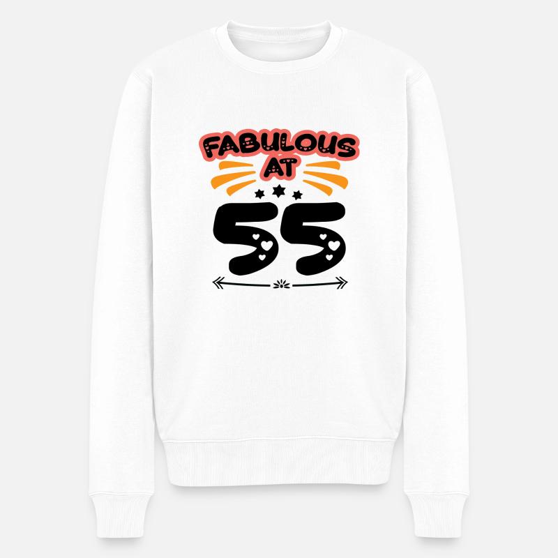 Fabulous At 55 - Männer Premium Bio Pullover - Weiß