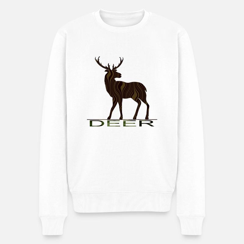 Cerf - Pull Premium bio Homme - blanc