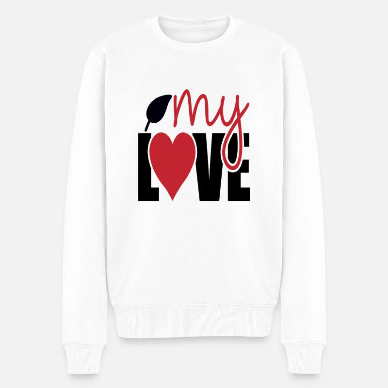 my Love - Männer Premium Bio Pullover - Weiß