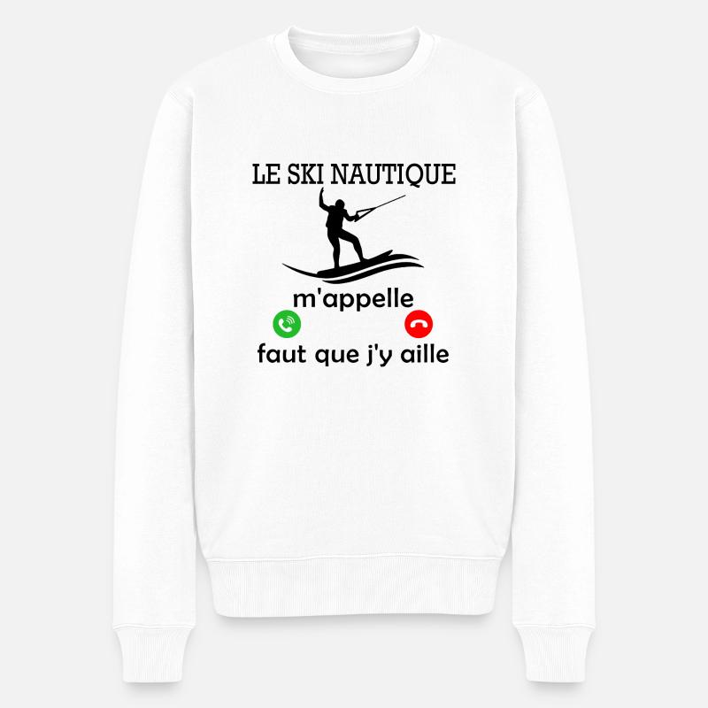 le ski nautique m appelle - Pull Premium bio Homme - blanc