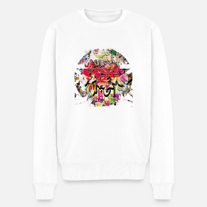 Graffiti style Splash hip hop couleurs peintre couleur - Pull Premium bio Homme - blanc