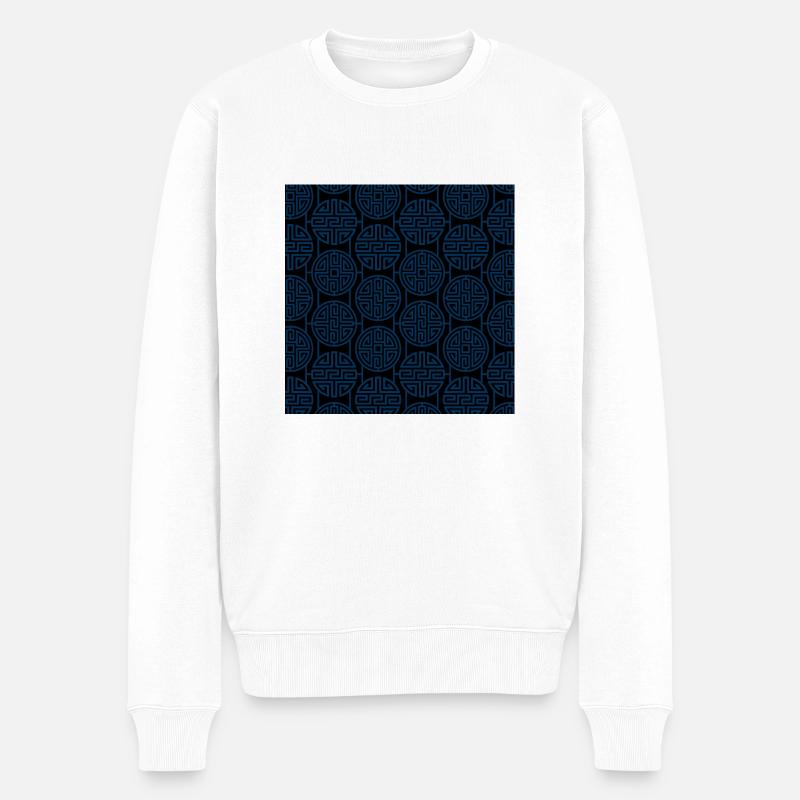 Chinesisches Muster - Männer Premium Bio Pullover - Weiß
