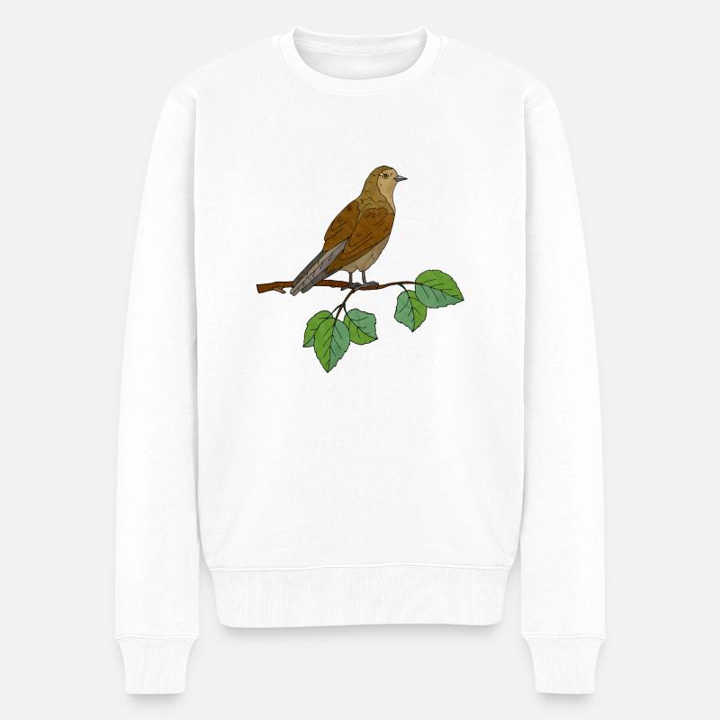 Vogel - Männer Premium Bio Pullover - Weiß