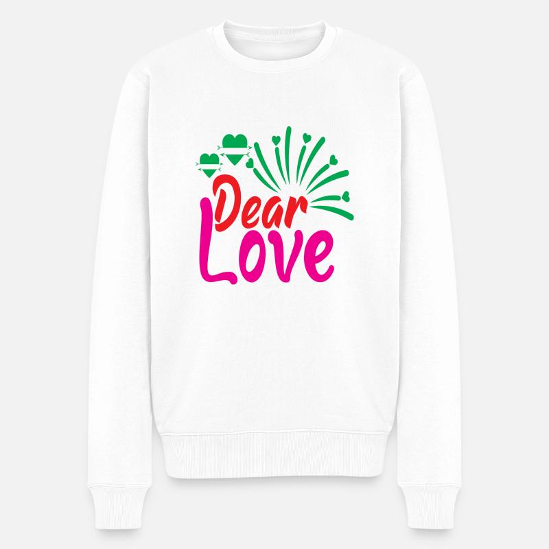 Dear Love - Männer Premium Bio Pullover - Weiß