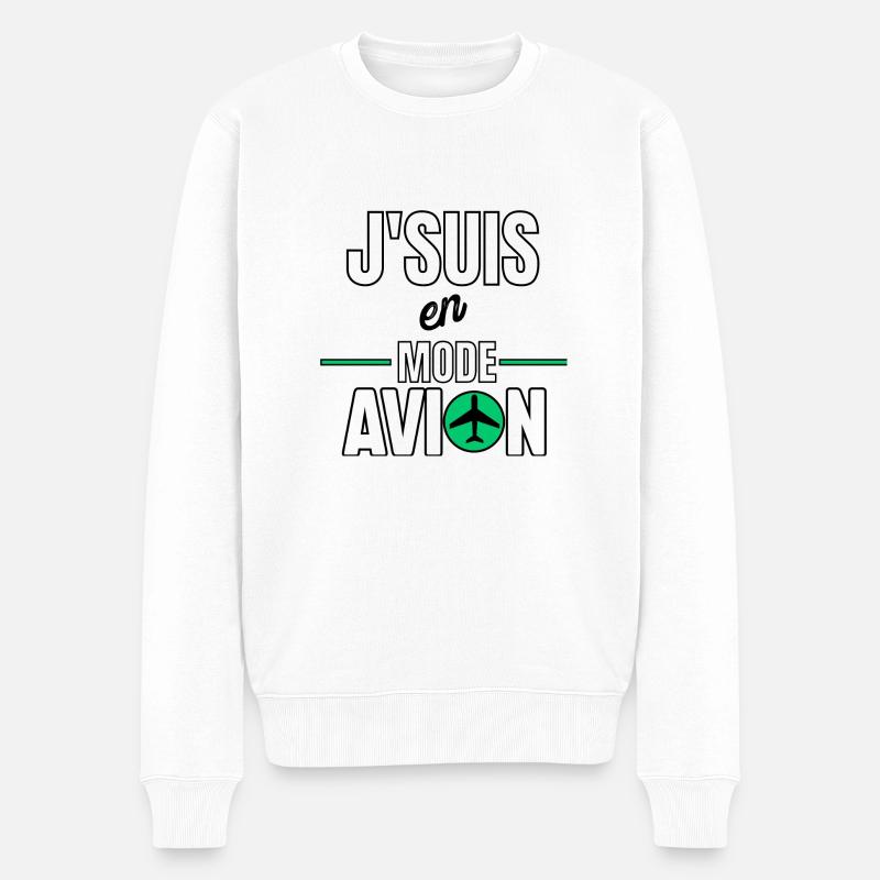 J’suis en mode avion - Pull Premium bio Homme - blanc