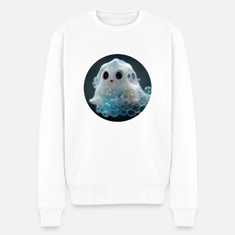 Entzückender Seifenblasengeist - Männer Premium Bio Pullover - Weiß