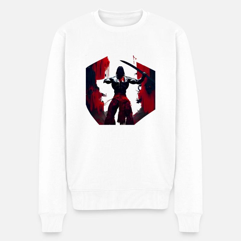 Samurai - Männer Premium Bio Pullover - Weiß