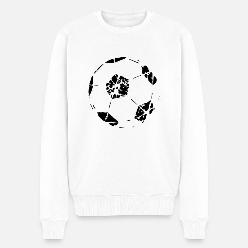 Fußball Soccer - Männer Premium Bio Pullover - Weiß