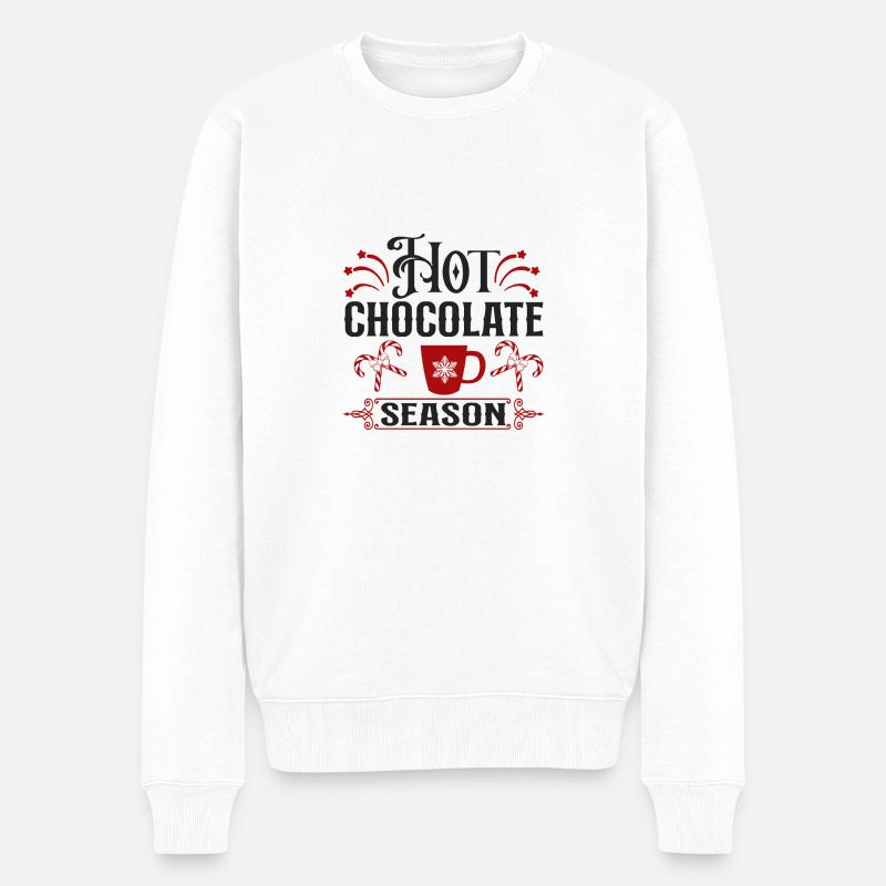 Saison du chocolat chaud - Pull Premium bio Homme - blanc