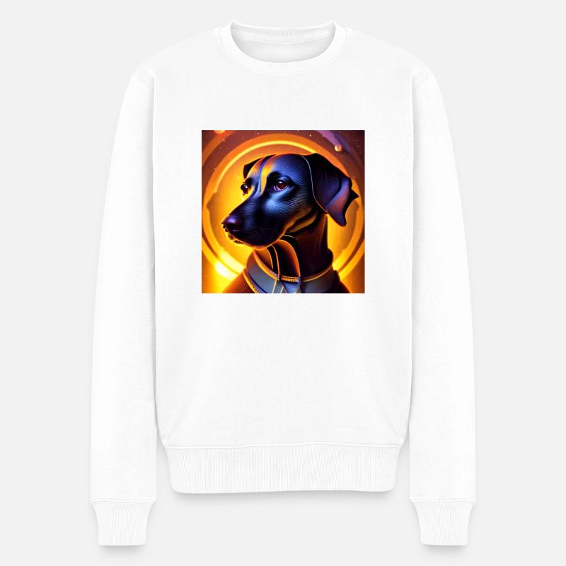 Le chien de l’univers - Pull Premium bio Homme - blanc