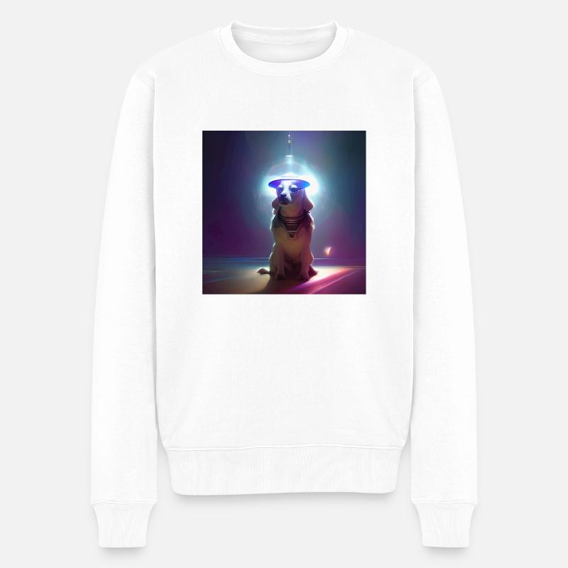 Le chien de l’univers - Pull Premium bio Homme - blanc