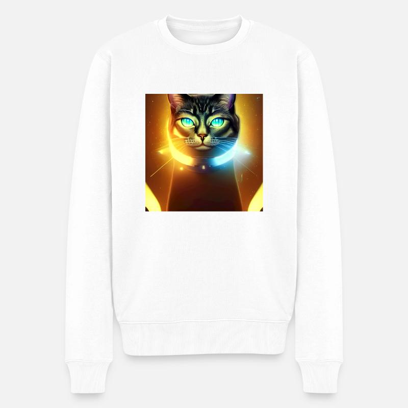 Le chat de l’univers - Pull Premium bio Homme - blanc