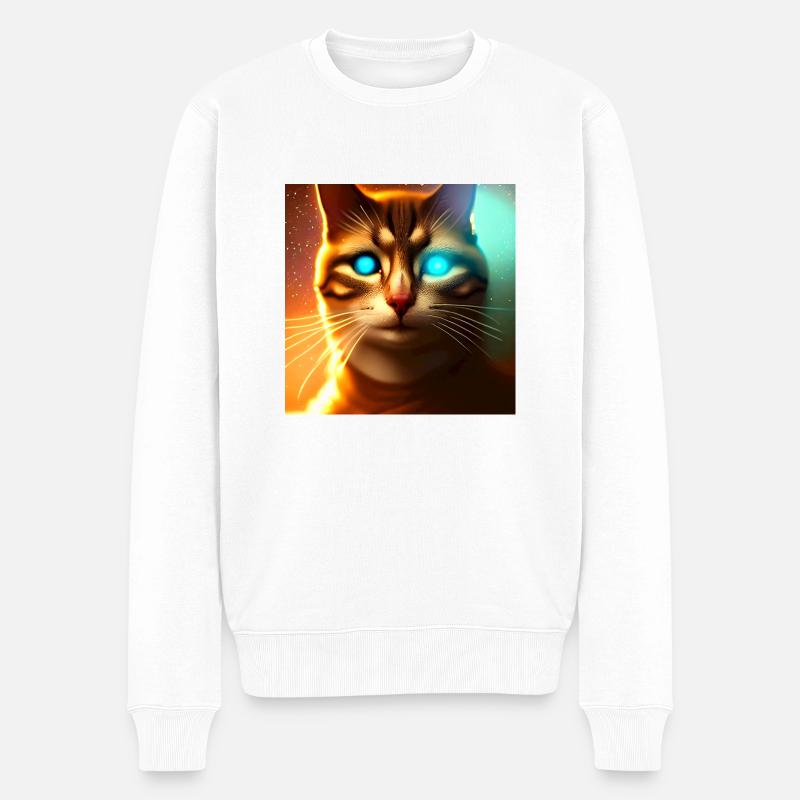 Le chat de l’univers - Pull Premium bio Homme - blanc