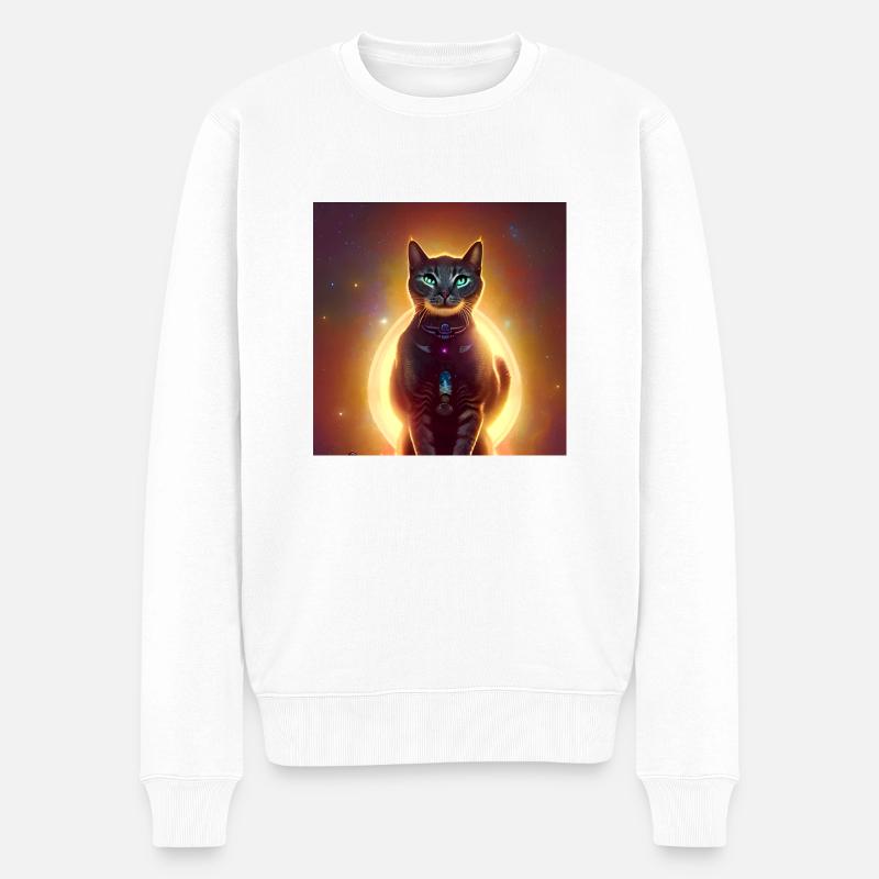 Le chat de l’univers - Pull Premium bio Homme - blanc