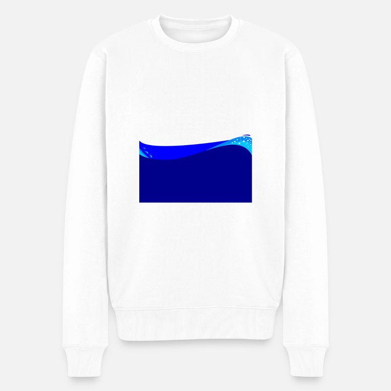 Fond vague bleu foncé - Pull Premium bio Homme - blanc