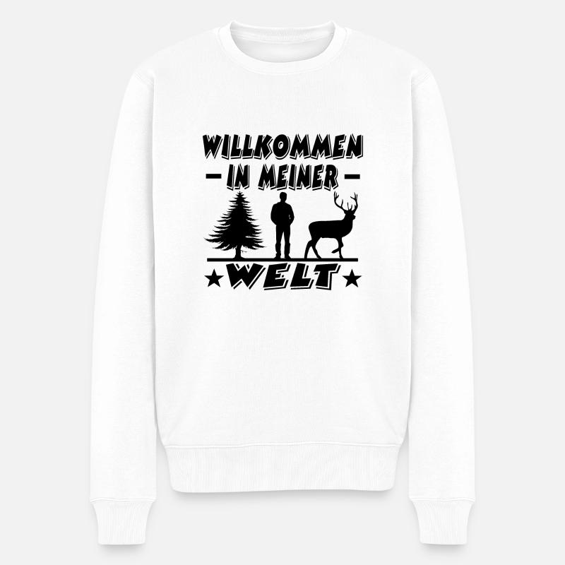 Jäger - Männer Premium Bio Pullover - Weiß