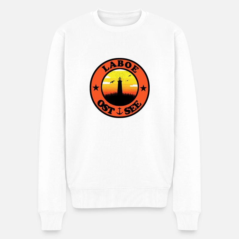 Leuchtturm Ostsee Laboe - Männer Premium Bio Pullover - Weiß