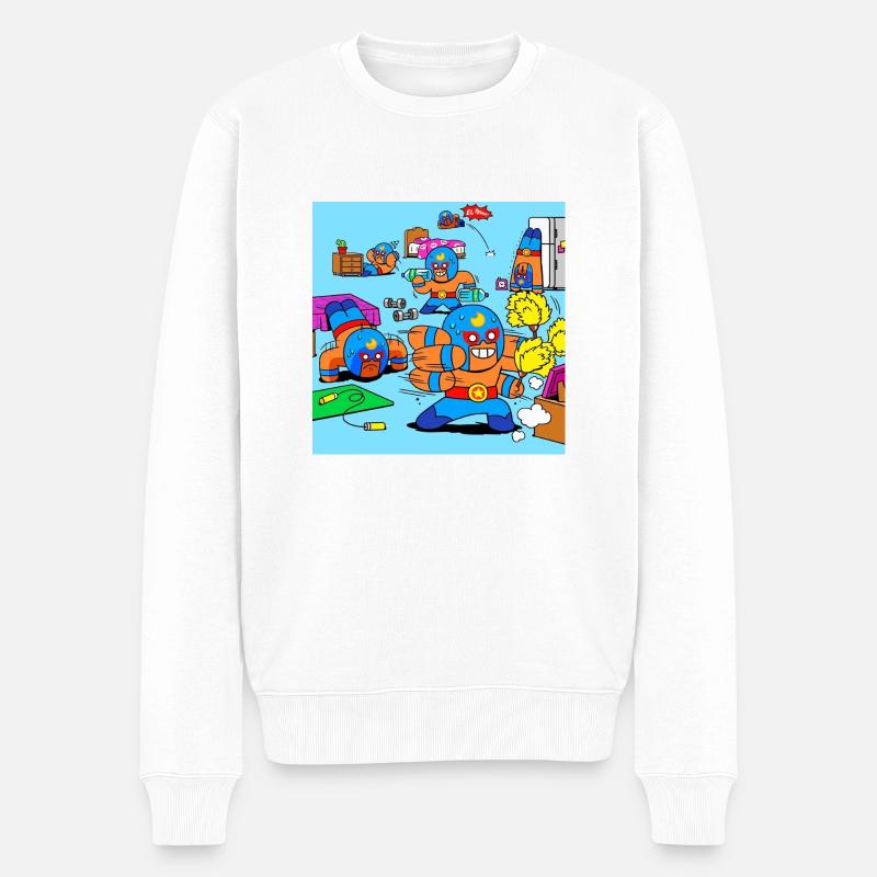 Brawl Star Animation - Pull Premium bio Homme - blanc