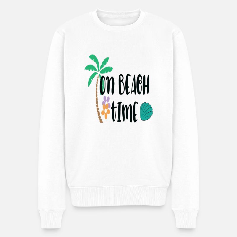 On Beach Time - Männer Premium Bio Pullover - Weiß