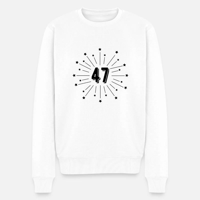 47e anniversaire étoilé - cadeau 47 ans - Pull Premium bio Homme - blanc