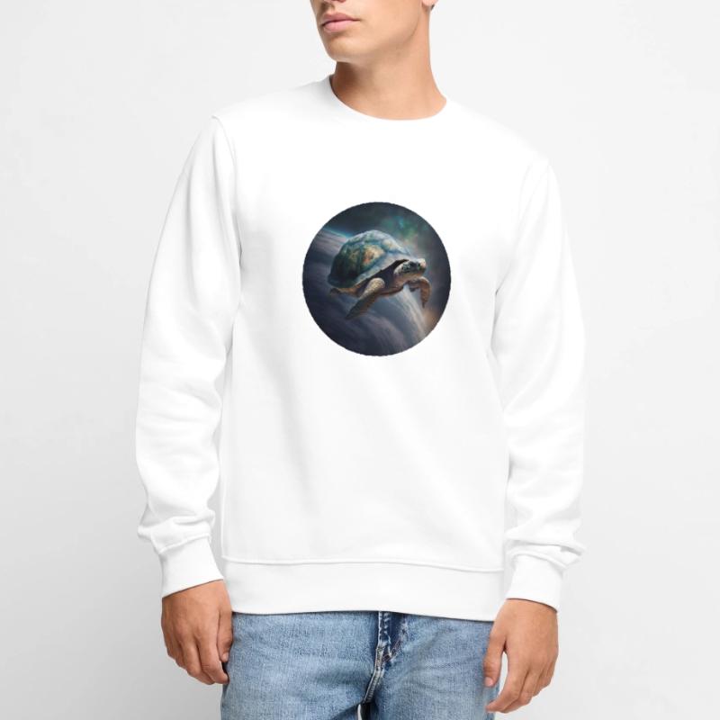 Mutter Erde schwebt langsam durch das Universum Männer Premium Bio Pullover