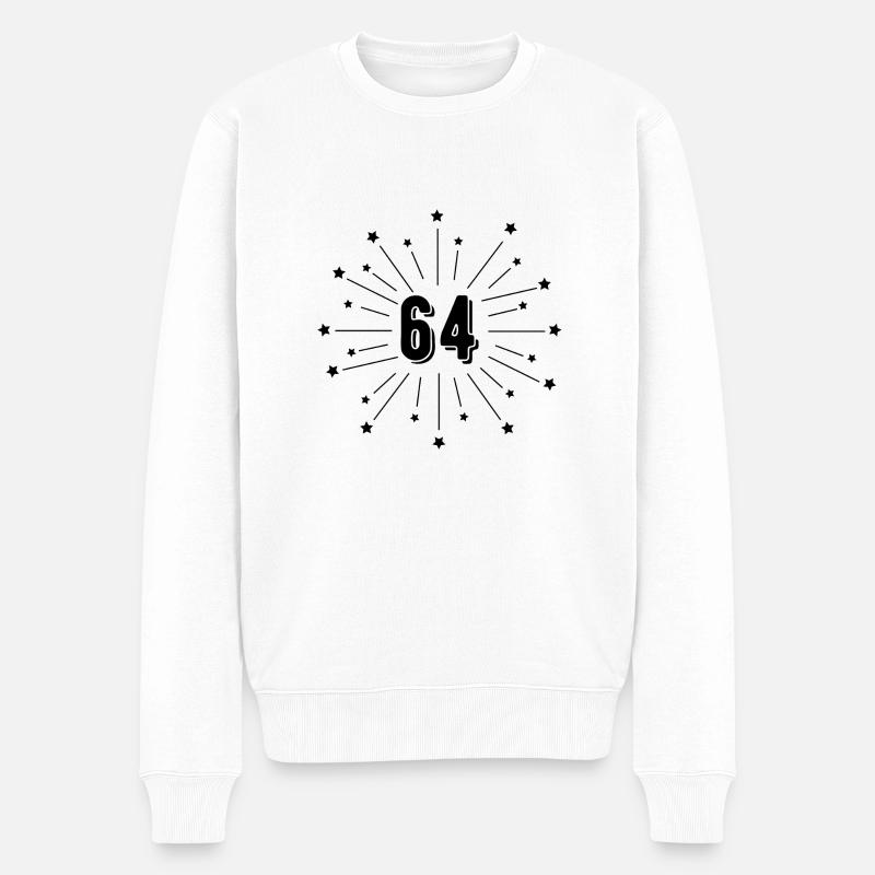 64e anniversaire étoilé - cadeau 64 ans - Pull Premium bio Homme - blanc