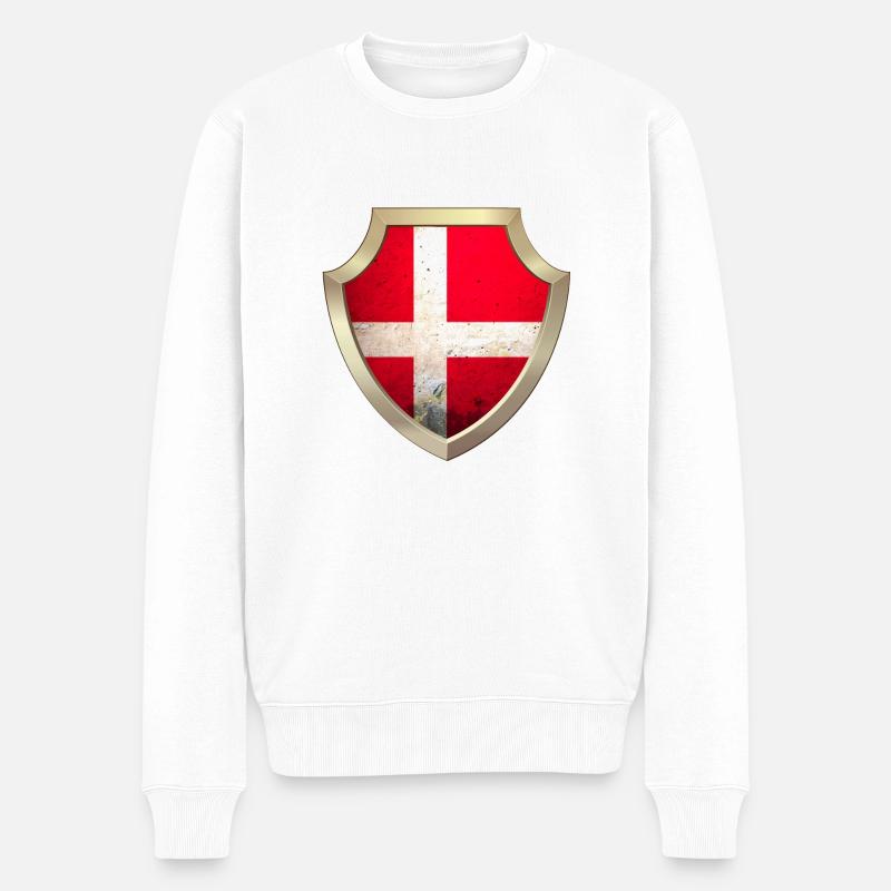 Danemark Copenhague Danois Scandinave Drapeau nordique - Pull Premium bio Homme - blanc