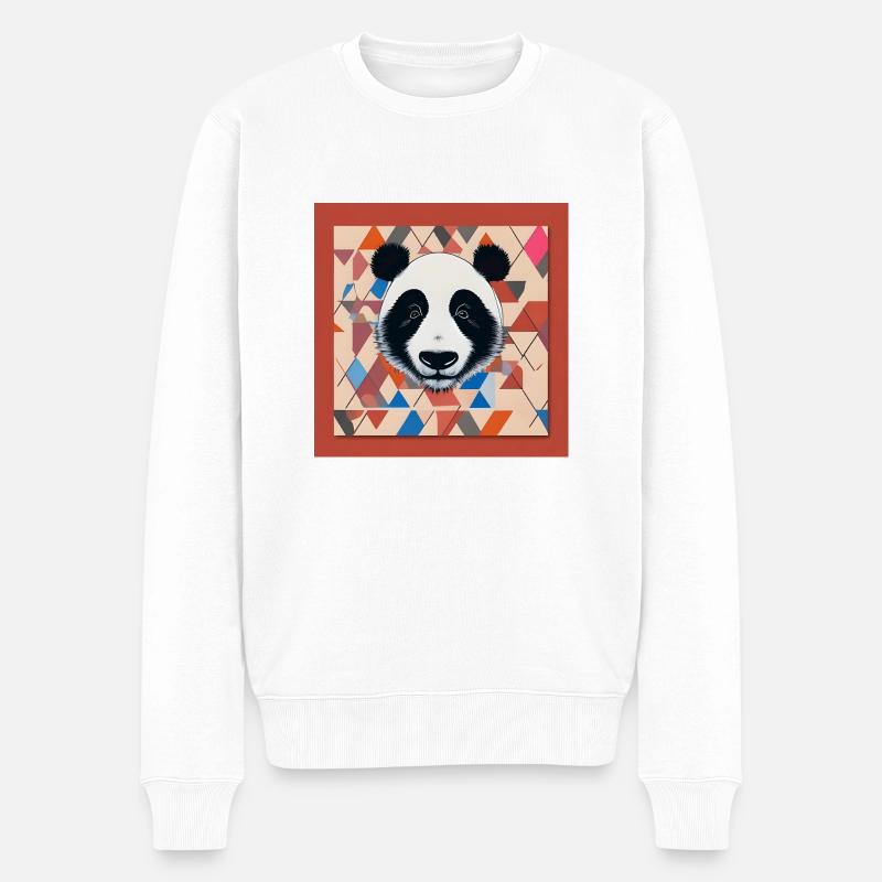 Panda - Männer Premium Bio Pullover - Weiß