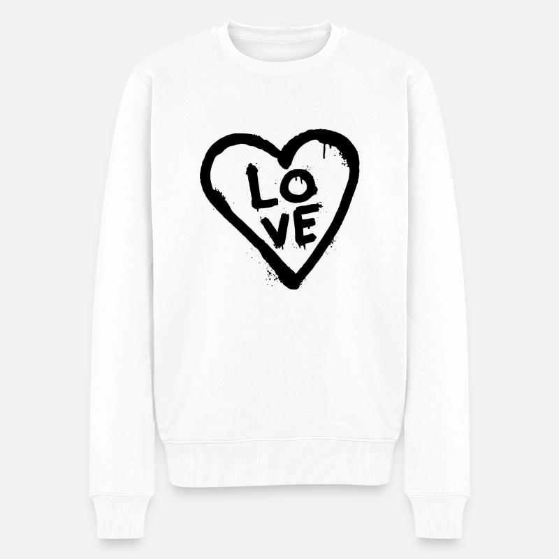 J’ADORE LE GRAFFITI - Pull Premium bio Homme - blanc