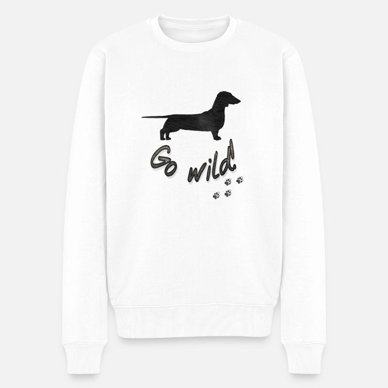 Naturdackel - Männer Premium Bio Pullover - Weiß