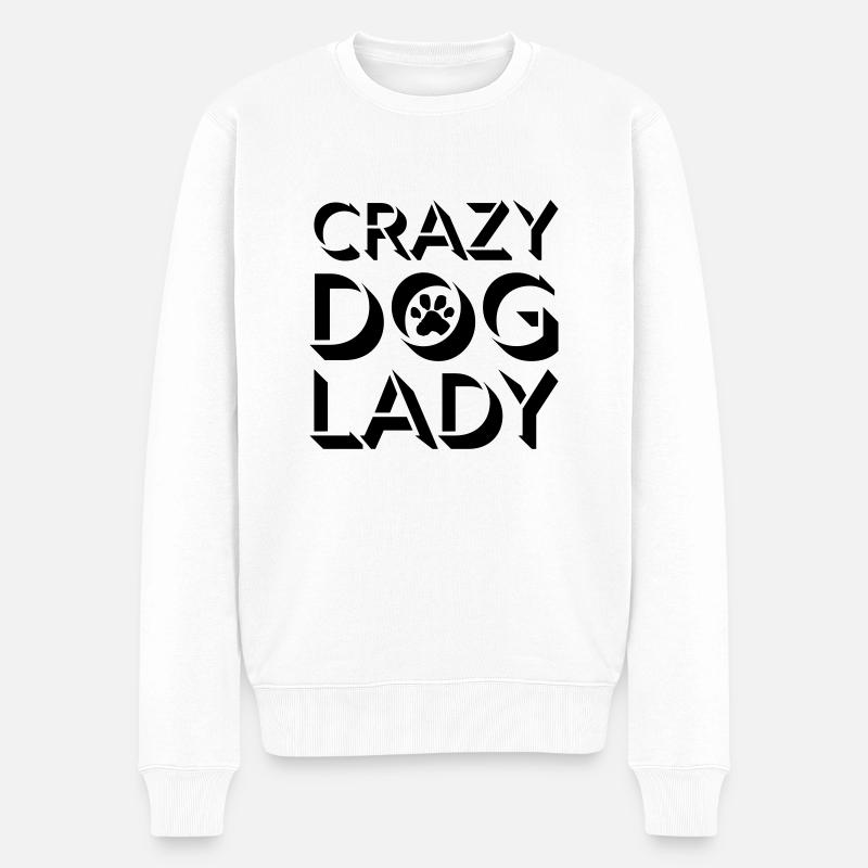 Citation de Crazy Dog Lady - Pull Premium bio Homme - blanc