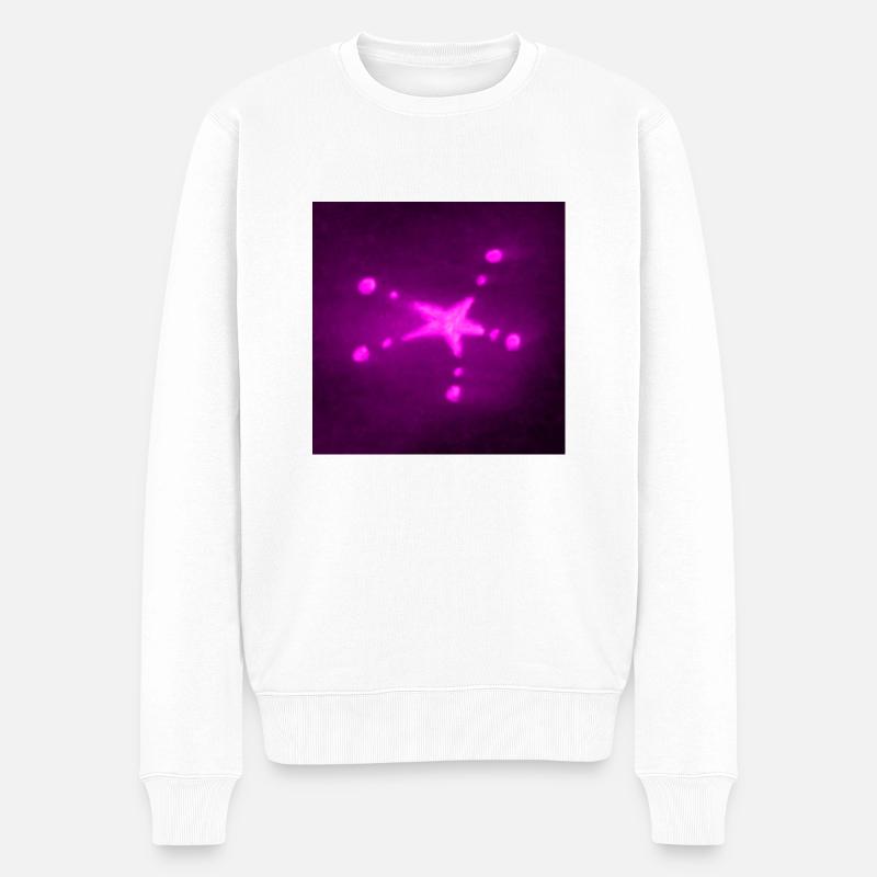 LILA STERN - Männer Premium Bio Pullover - Weiß