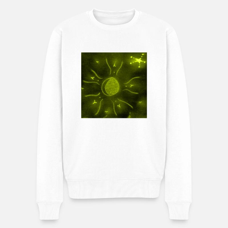 LUNE ÉTOILÉE JAUNE - Pull Premium bio Homme - blanc