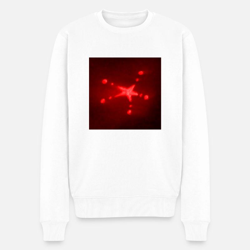 ROTER STERN - Männer Premium Bio Pullover - Weiß