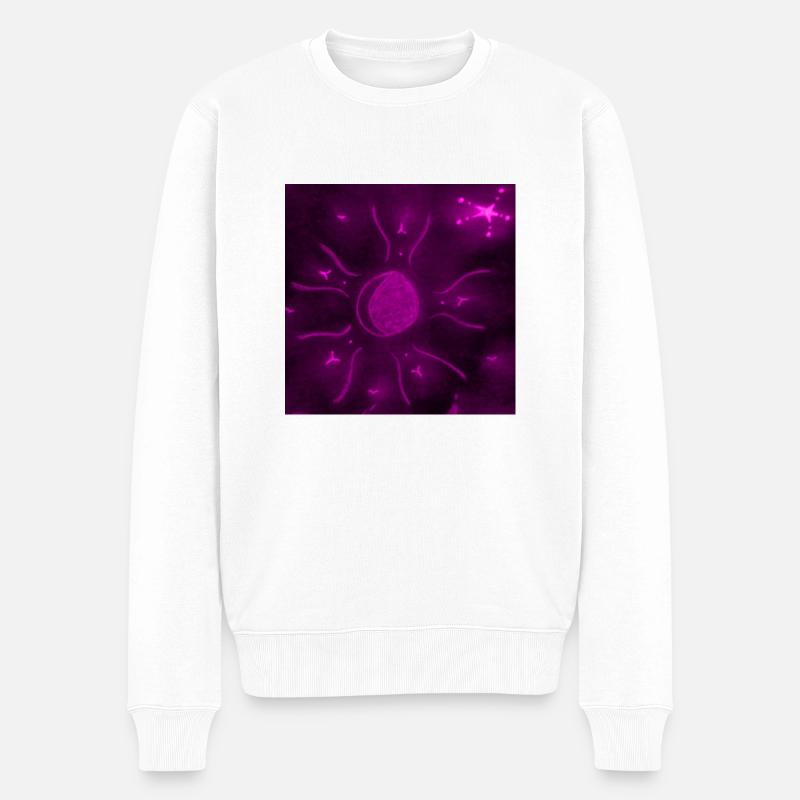 LILA STERNENMOND - Männer Premium Bio Pullover - Weiß