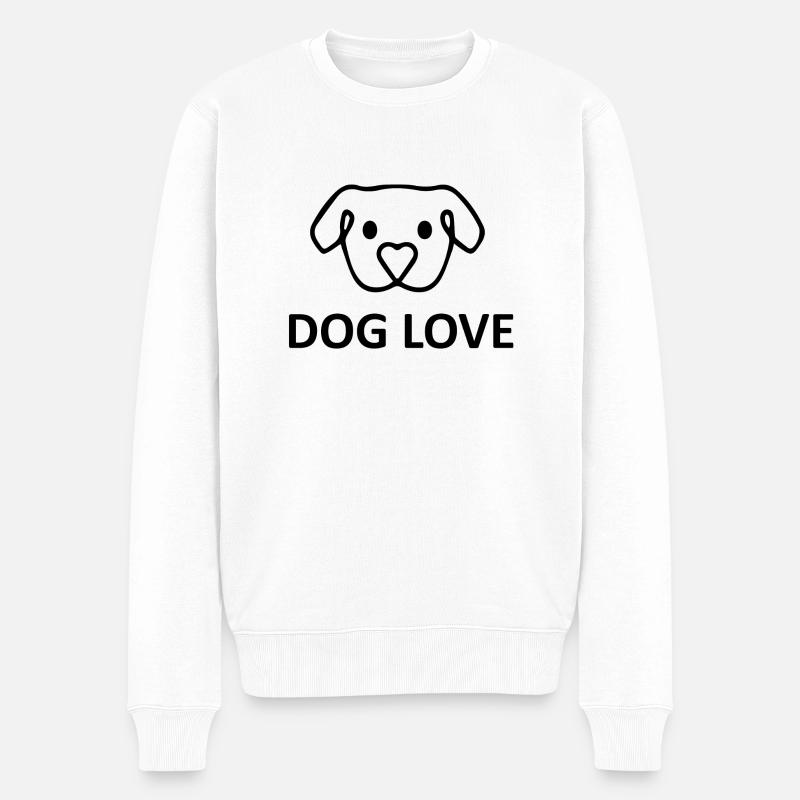 Dog Hund - Männer Premium Bio Pullover - Weiß